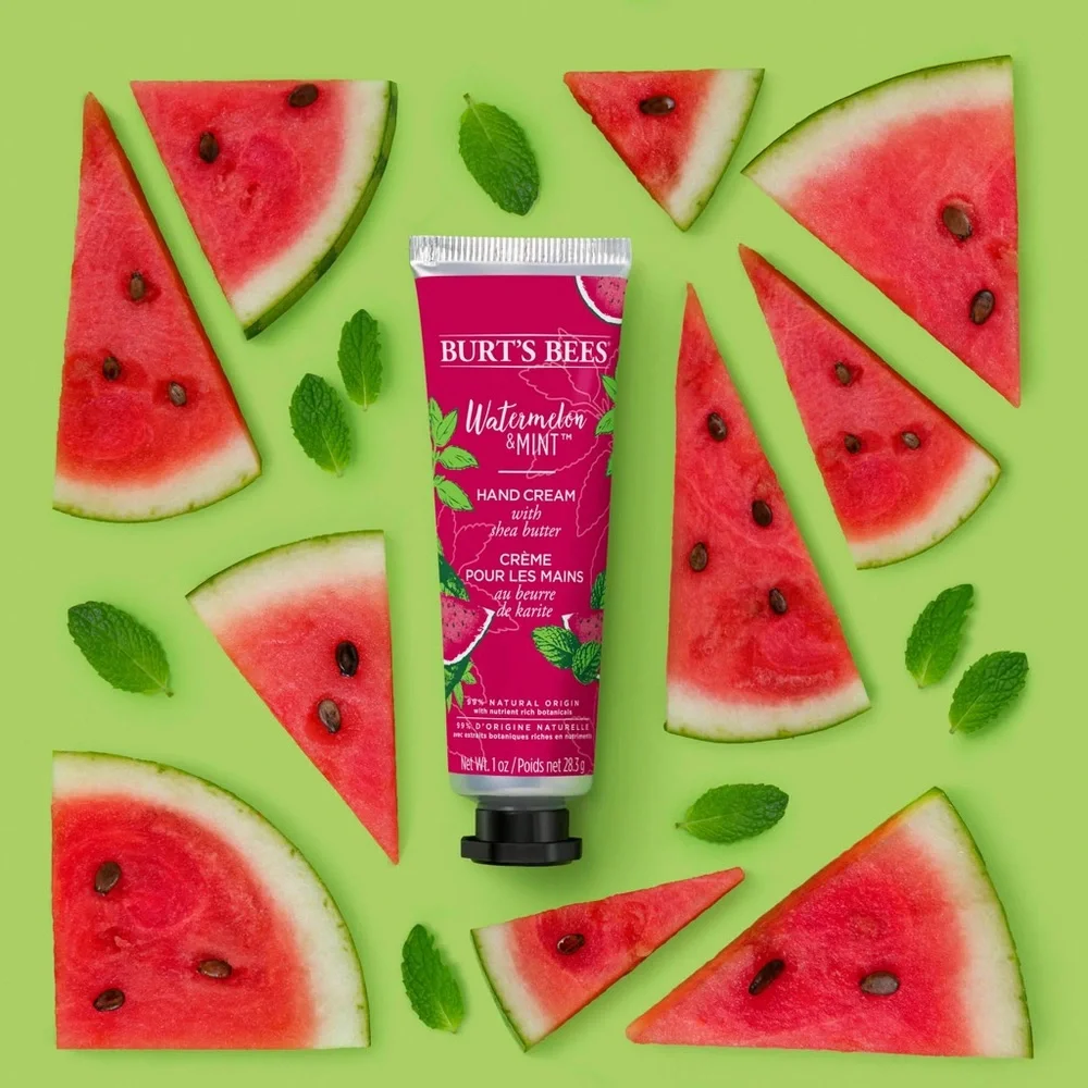 Burt's Bees Watermelon & Mint Travel Size Portable Hand Cream 1.0 OZ